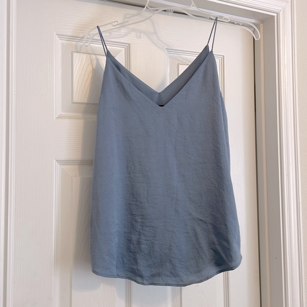 Satin dusty blue Express blouse